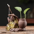thumbnail image 2 of Zisha Fishing Old Man Tea Pet Vase Table Ornament Hydroponic Planter Chinese Style Teaware Decor for Home Office Display, 2 of 6