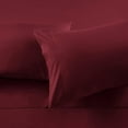 thumbnail image 4 of 300 Thread Count 100% Egyptian Cotton 3-Piece Flat Sheet (1 Flat + 2 Pillow Covers) Size Full Color Burgundy Solid, 4 of 6