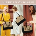 thumbnail image 4 of YOOLIFE Regalos para mujeres – Bolsa de yute con inicial y bolsa de maquillaje, regalos de cumpleaños para mujeres, su madre, esposa, maestra, amiga, 4 of 5