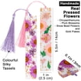 thumbnail image 2 of Pressed Flower Bookmarks (2 Pack) Clear Dried Floral Resin with Tassels Handmade Gift for Women, Students, Bookworms, Book Lovers, Accessories to Increase Reading Interest, 2 of 6