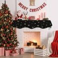 thumbnail image 5 of Christmas Black Fireplace Mantle Scarf, Winter Snowflakes Xmas Retro Mantel Cover Table Runner for Home Living Room Door Window, Indoor Outdoor Holiday Party Decor 17" x 70", 5 of 8