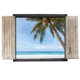 thumbnail image 1 of Etiqueta engomada de la pared del amanecer del océano de la playa del paisaje de la ventana 3D para la decoración de la sala de estar del dormitorio (A), 1 of 7