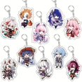 thumbnail image 4 of 1pc Anime Figure Charm Keychain Cute Cartoon Keyring Bag, Suitcase Accessory Phone Pendant Car Ornament, 4 of 5