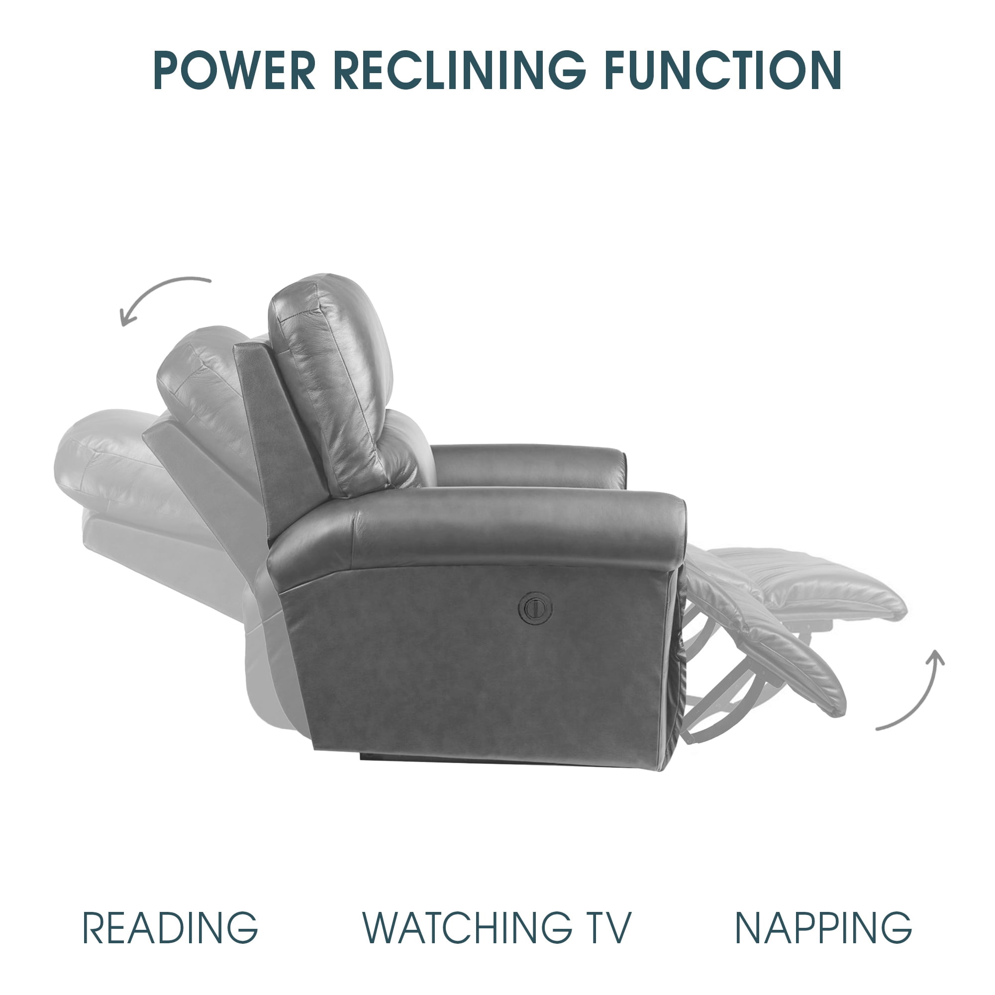 Estelle Power Loveseat in Gunmetal Fabric
