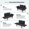 thumbnail image 6 of Devoko Patio Wicker Daybed with Adjustable Armrest, Outdoor Foldable PE Rattan Sofa Bed for All-Weather Use,Black, 6 of 7