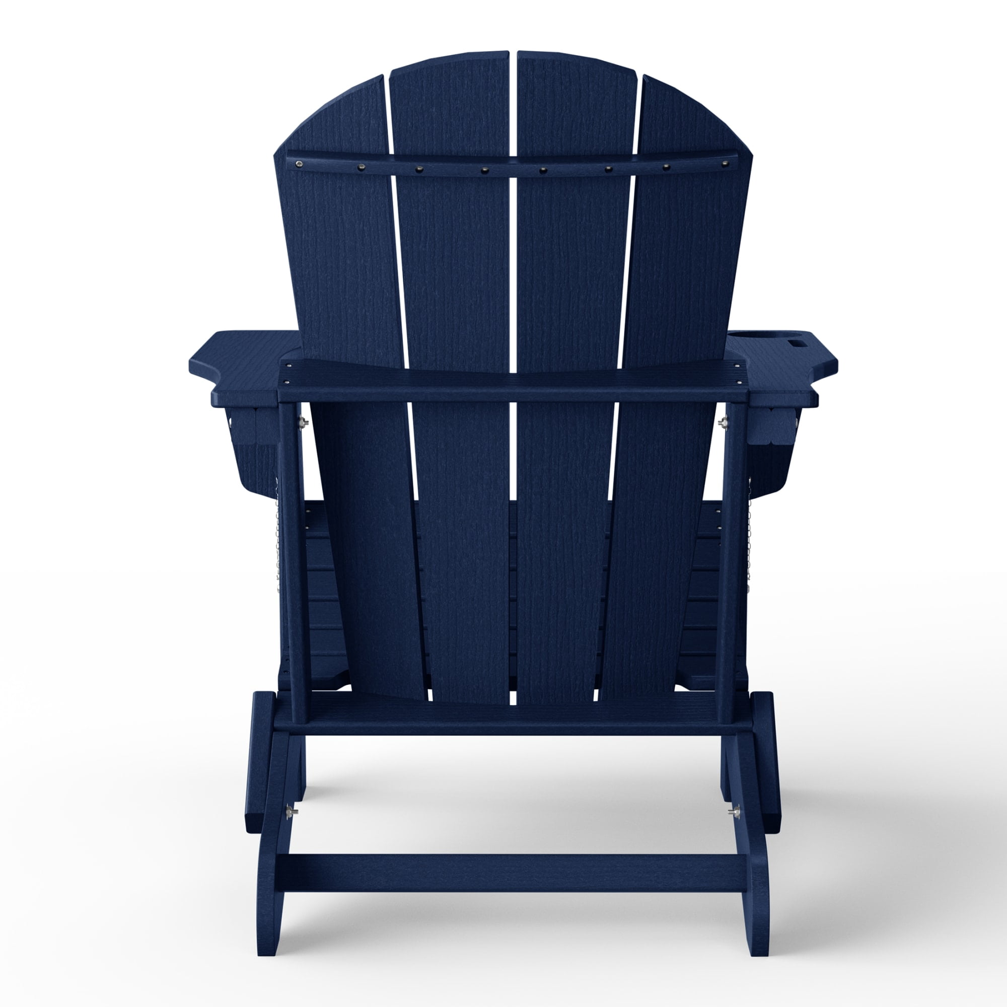 WestinTrends Nantucket Outdoor Patio HDPE Resin Adirondack Chair With Cup Holder and Phone Holder, Navy Blue
