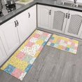thumbnail image 2 of Pioneer Flower Floral Print Pattern Kitchen Rugs Sets Of 2, Anti Fatigue Non Slip Washable Floor Mats for Kitchen Sink Laundry, 17X30 Inch + 17X47 Inch, 2 of 6