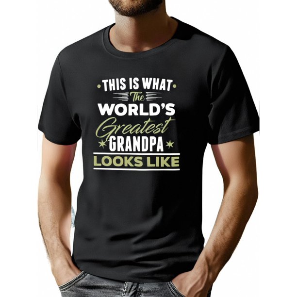 The Greatest Grandpa Print T Shirt, Tees For Men, Casual Short Sleeve T-shirt For Summer