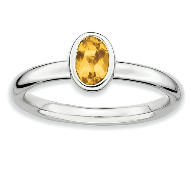Bague Ovale en Argent Sterling Stackable Expressions Citrine Taille 10