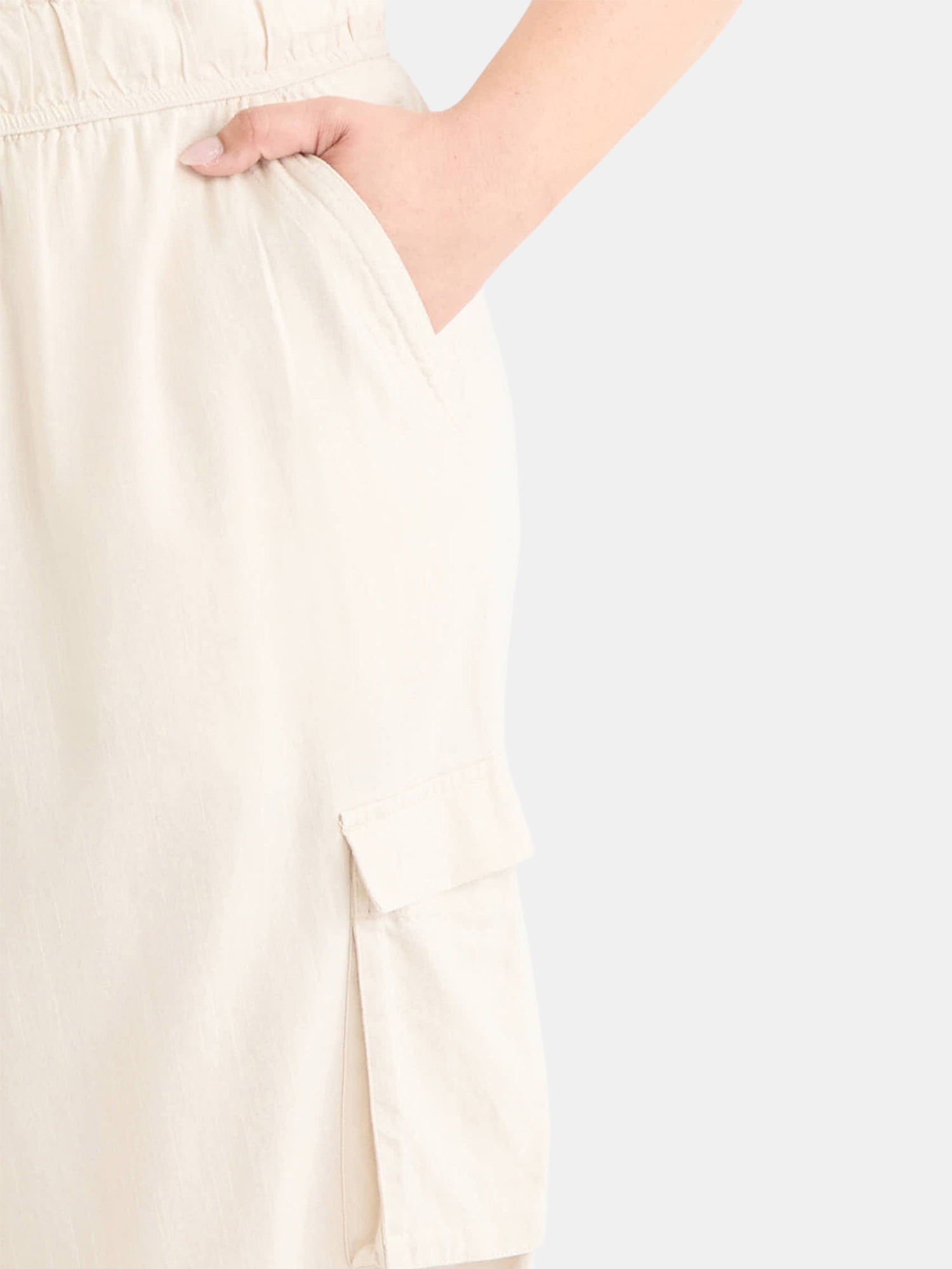 Terra & Sky Women's Plus Linen Pants, 27'' Inseam, Sizes 0X-4X