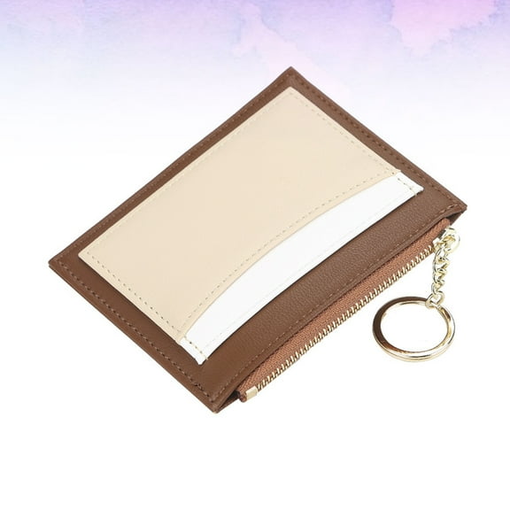 WHAMVOX Fashion Small Wallet with Zipper for Women Made of PU Leather Brown 5 Compartments