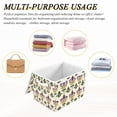 thumbnail image 6 of Yayeee Collapsible Storage Bin with Lid Fabric Closet Decorative Basket with Handles, Beige Floral Pattern, 6 of 7