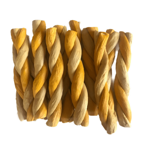 DOG-O-CHEW, Carnaza para Perro, Premio para Perro , Trenza 5", Sabor Camote con Pavo, Paq 50 DOG-O-CHEW DOUBLE CAMOTE Y PAVO
