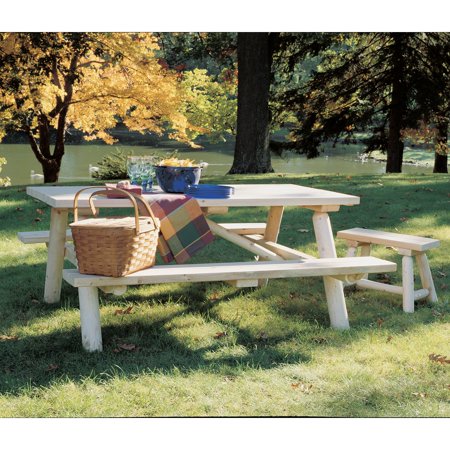 UPC 779711000219 product image for Rustic Natural Cedar Furniture 0200021 Log Picnic Table | upcitemdb.com