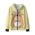 thumbnail image 3 of KUIFORTI Flower Capybara Girls Hoodies 8-10 Breathable Comfortable Hooded Zip Up Sweatshirts with Pockets Fleece-Lined Fall Winter Outwear for Outdoor Activity, 3 of 6