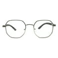 thumbnail image 2 of Luxurious Wood Buffs Clear Lens Glasses Hipster Designer Style UV400 Silver Gray, 2 of 4