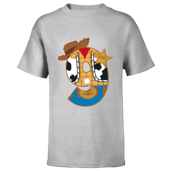 Disney and Pixar’s Toy Story Ninth Birthday 9 Years Old - Short Sleeve T-Shirt for Kids - Customized-Athletic Heather