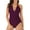 Purple, variant on XMMSWDLA Women's One Piece Swimsuits V Neck Bathing Suit Open Back High Cut Swimwear Womens Swimsuits Tummy Control