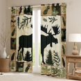 thumbnail image 2 of Homewish Wild Animal Moose Black Out Curtains,Country Farmhouse Lodge Curtains Pack of 2 (42x63 Each),Green Beige Bedroom Curtains For Boys Kids,Ultra Soft Home Decor, 2 of 6