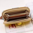 thumbnail image 3 of Bolsa de herramientas Cartera de piel sintética con cremallera para perro y tarjetero para teléfono, cartera larga bonita para mujer, color negro, 3 of 4