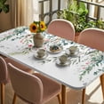 thumbnail image 3 of Green Leaves Table Cloths for 4 Foot Rectangle Tables, Eucalyptus Leaves Weeping Summer Botanical Patio Waterproof Elastic Fitted Tablecloths, Washable Rectangular Table Cover for Camping, 3 of 8