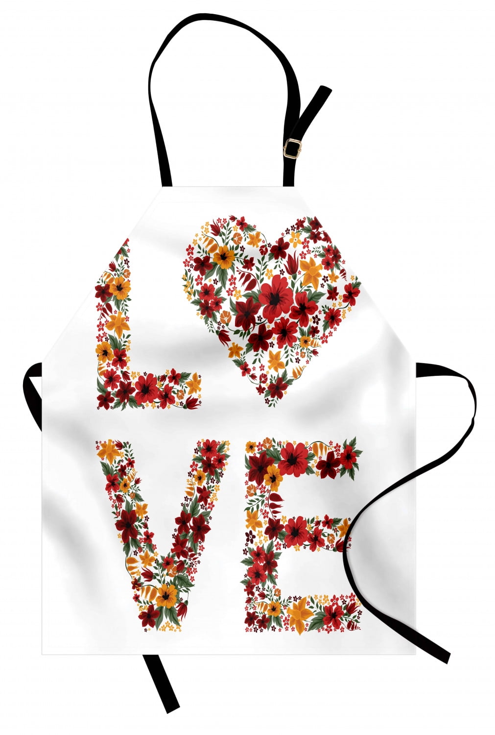 Valentines Day Apron Garden Fowers Romantic Love Letters Hears Image