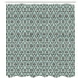 thumbnail image 3 of Ambesonne Floral Shower Curtain, Damask Inspired Oriental Art, 69"Wx70"L, Dark Rosewood Pale Teal, 3 of 5