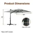 thumbnail image 2 of Boyel Living 10×10 FT Square Cantilever Patio Umbrella Offset Market Umbrella Outdoor Cantilever Hanging Umbrella, Gray(Without Base), 2 of 7