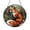 Acrylic 3.5 Inch, variant on Fox Stained Glass Suncatcher with Woodland Forest Scene, Detailed Red Fox Sitting Among Trees, Round Window Hanging Nature Decor
