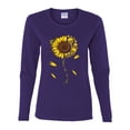 thumbnail image 2 of You Are My Sunshine Skull And Sunflower Inspirational/Christian Womens Graphic Long Sleeve T-Shirt, Purple, Medium, 2 of 3