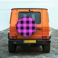 thumbnail image 6 of Naloa Purple Black Buffalo Plaid PVC Leather Spare Tire Wheel Cover for Car Truck SUV Camper Trailer Universal Fit many size16 inch, 6 of 6
