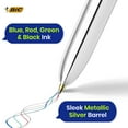 thumbnail image 6 of BIC 4 Colours Shine Ballpoint Pens Pack of 2 with Metallic Silver Barrel, 6 of 8