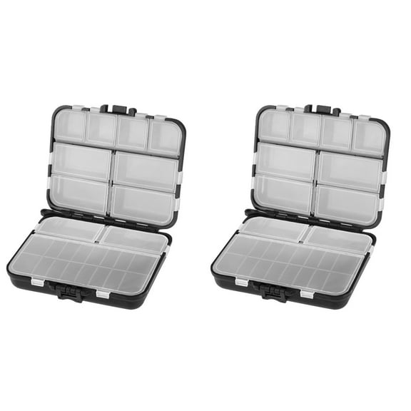 GOOHOCHY 2pcs VORCOOL Multifunctional Fishing Tackle Kit Box Men Professional Fishing Equipment Fishing Tool Organizer (Black)