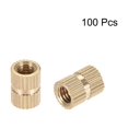 thumbnail image 3 of Tuercas de inserción estriadas, M5 x 10mm(L) x 7mm(OD) Kit de assortimento de embutición de latón 100 piezas, 3 of 3