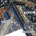 thumbnail image 3 of Monaco Collection Area Rug - 4' x 6', Navy Blue & Orange, Non-Shedding & Easy to Clean, Distressed Medallion Design, Ideal for Living Room, Bedroom, Dining Space, 3 of 5