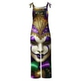 thumbnail image 5 of QATAINLAV Ofertas Del Dia de Hoy Relampago Womens Cotton Linen Wide Leg Jumpsuits Mardi Gras Loose Fit Adjustable Straps Romper Trendy Carnival Print Sleeveless Overalls Multicolor XXXXXL, 5 of 6
