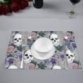 thumbnail image 2 of MKHERT Halloween Watercolor Gothic Floral Paisley Flowers Skull and Raven Placemats Table Mats for Dining Room Kitchen Table Decoration 12x18 inch,Set of 4, 2 of 4