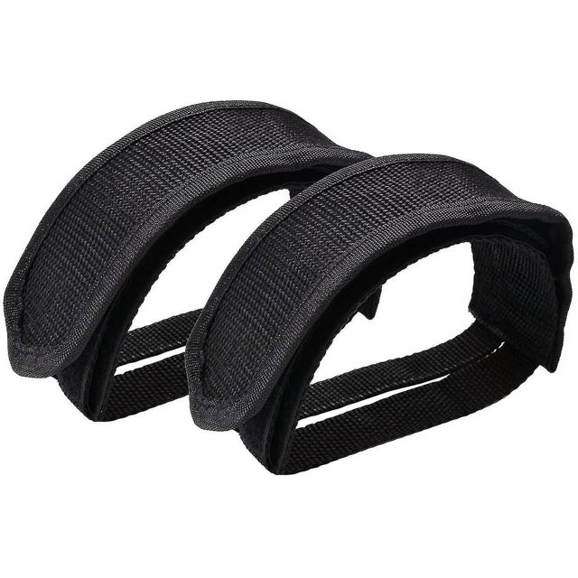 1 par de pedales de bicicleta, correas de Pedal, correas de Clip para el dedo del pie, banda para bicicleta de piñón fijo, negro