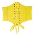 thumbnail image 2 of BiZtdJrK PU Leather Corset Tops for Women Vintage Court Shapewear Bustier Adjustable Corset Waist Belt Lace Up Underbust Corsets Lightening Sales Yellow 68cm, 2 of 3