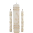 thumbnail image 1 of CB Church Supply Hand Crafted Wedding Candle Set by Will & Baumer, Set of 3, Flowers & Rings, 1 of 2