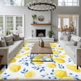 thumbnail image 4 of Rectangle Area Rugs 8 x 10 Ft, Watercolor Lemons Non-Slip Residential Carpet, Summer Farmhouse Blue Floral Indoor Crawling Mats Runner Rugs for Living Room/Dining Room/Bedroom, 4 of 9