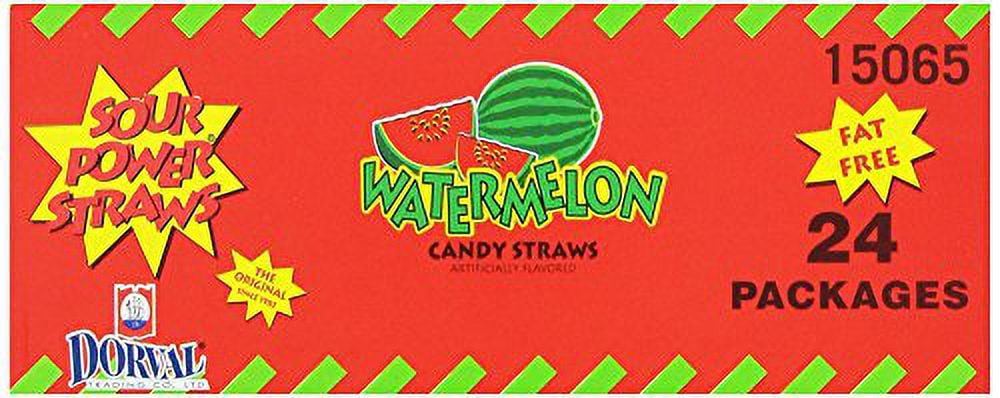Sour Power Candy Straws, Watermelon, 24-Count