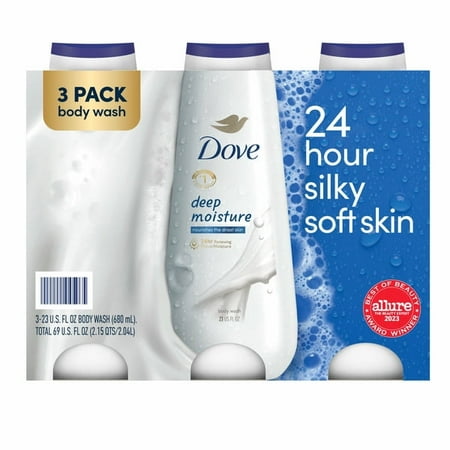 Dove Deep Moisture Body Wash 23 oz 3-pack