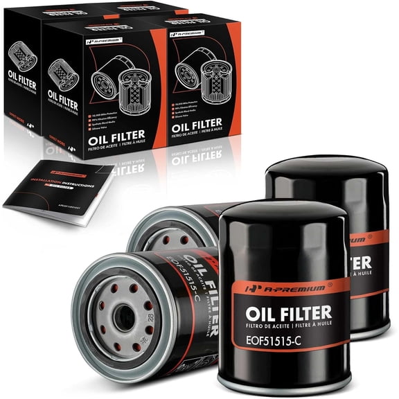 A-Premium 4-PC 10K Miles Protection Spin On Oil Filter Compatible with Ford & Toyota & Nissan & Jeep & Dodge & Lexus & Mazda & Chrysler & Lincoln & Plymouth & Mercury & Alfa Romeo & American Motors