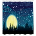 thumbnail image 3 of Ambesonne Starry Night Shower Curtain, Moon over Forest, 69"Wx75"L, Dark Blue Cream Black, 3 of 3