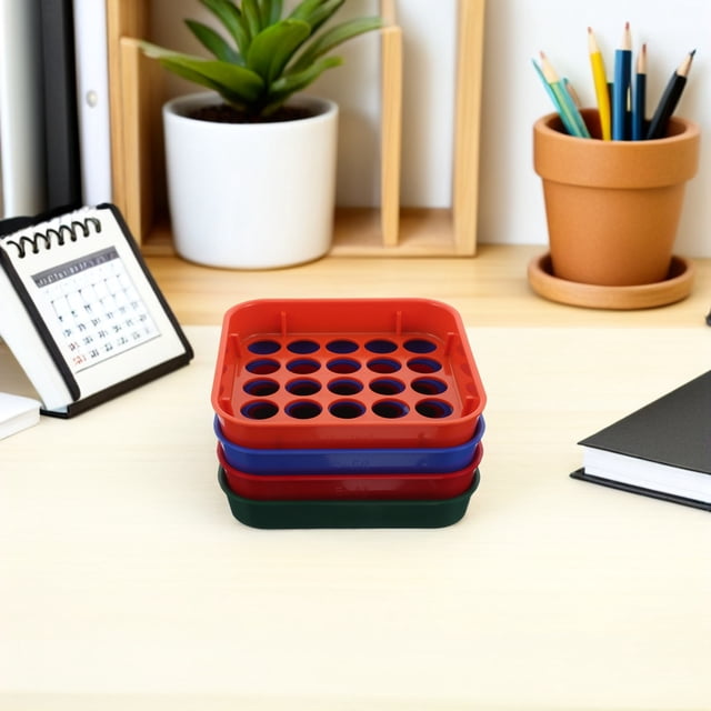 KALLORY 4Ud Organizadores De Cambio Plásticos Coloridos Para Clasificar Y Contar Monedas En Hogar Y Oficina