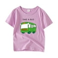 thumbnail image 1 of B91xZ T-Shirts Graphiques pour Garçons 2024 Manches Courtes Col Rond Dégradé, Violet 18-24 Mois, 1 of 5