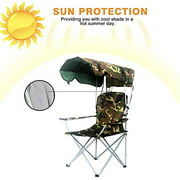 BDL Camp Chairs with Shade Canopy Chair Folding Camping Recliner Support 380 LBS? with one Cup Holders and Carry Bag, for Outdoor Beach Camp Park Patio