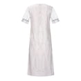 thumbnail image 5 of FRSASU Plus Size Dress Clearance Women'S Bohemian V-Neck Loose Half Sleeve Gauze Print Pocket Mid Calf Dress, 5 of 8