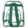 thumbnail image 3 of K-Cliffs Unisex Heavy Duty Clear Backpack with Green Trim, 3 of 11